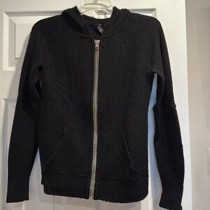 Aqua size small cashmere distressed zip up sweater